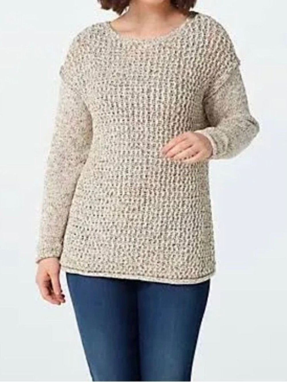 Denim & Co. Naturals Boatneck Long Sleeve Sweater